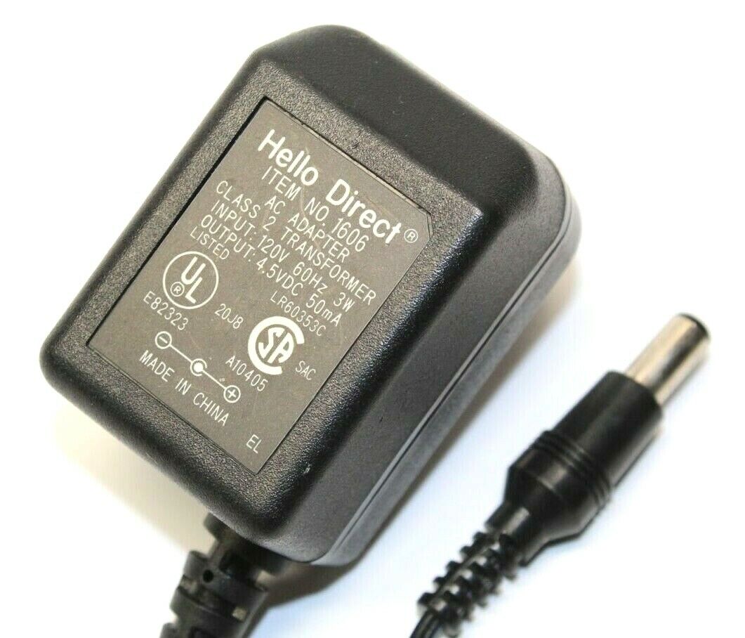 *Brand NEW* Hello Direct 1606 AC Adapter Output 4.5VDC 50mA Class 2 Transformer Power Supply